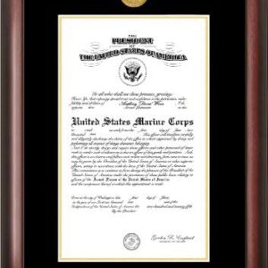Patriot Marine Commission Frame Gold Embossed
