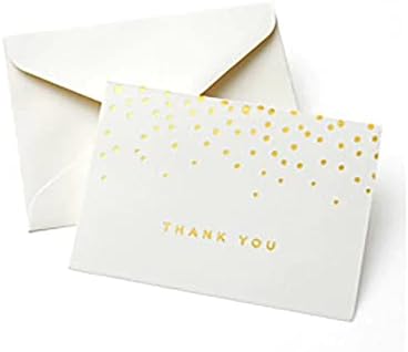 Gartner Studios Gold Foil Dots Thank You Cards, Ivory, 3.5” x 5”, Set of 50 (13745)