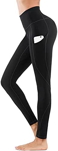 Women's Solid Color Pants Pocket High Waisted Tummy Control Yoga Pants Sports Fitness Pants with Pockets - Image 4