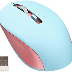 seenda Wireless Mouse for Laptop, 2.4G Cordless Computer Mice Silent Clicking with 3 Adjustable DPI for PC Notebook Desktop MacBook with USB Ports, Blue and Pink