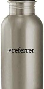 Knick Knack Gifts #referrer - 20oz Stainless Steel Hashtag Outdoor Water Bottle, Silver