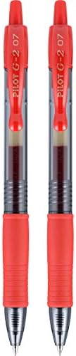 Pilot, G2 Premium Gel Roller Pens, Fine Point 0.7 mm, Red, Pack of 2 - Image 2
