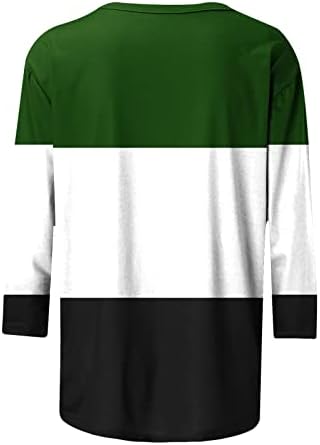 Womens Summer Tops 2023 Causal Dressy Shirts Fashion Crewneck Plus Size 3/4 Sleeve Tunic Elegant Loose Fit T Shirts - Image 5