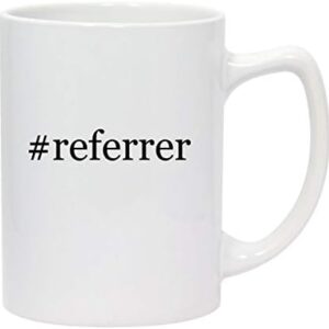 Molandra Products #referrer - 14oz Hashtag White Ceramic Statesman Coffee Mug
