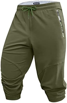 Mr.Stream Men's Workout 3/4 Jogger Casual Pants Lounge Sweat Below Knee Fleece Summer Gym Shorts for Athletic