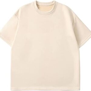 Mens Shirts Fashion Suede Short Sleeve Casual Crew Neck T-Shirt Summer Loose Fit Solid Tees Outdoor Comfy Tops