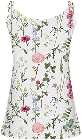 MRGIINRI Summer Tank Tops for Women 2023 Dressy Casual V Neck Sleeveless Top Fashion Loose Fit Floral Basic Shirts Blouse - Image 6