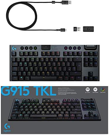 Logitech G915 TKL Tenkeyless Lightspeed Wireless RGB Mechanical Gaming Keyboard, Low Profile Switch Options, Lightsync RGB, Advanced Wireless and Bluetooth Support - Tactile,Black - Image 10