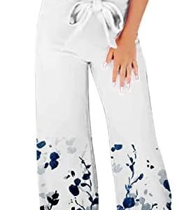 Mittory Women's Casual Fashion Elastic Waist Versatile Straight Waist Harem Hippie Boho Jogger Sweatpants Pants