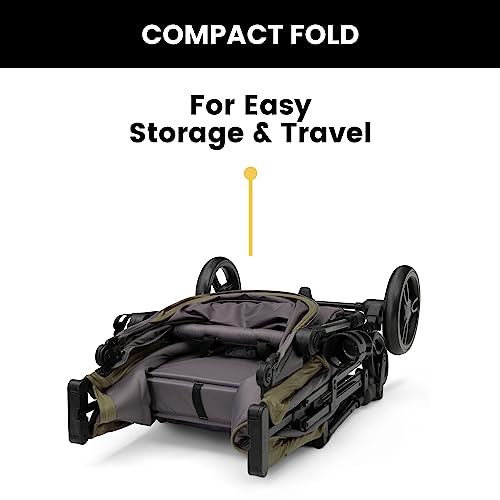 Jeep Sport All-Terrain Stroller Wagon by Delta Children - Includes Canopy, Parent Organizer, Adjustable Handlebar, Snack Tray & Cup Holders, Grey/Olive Green - Image 6