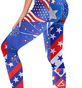 Mittory Women's Independence Day Printed Sweatpants Capri Pants Cropped Elastic Slim Fit Pants Yoga Pants