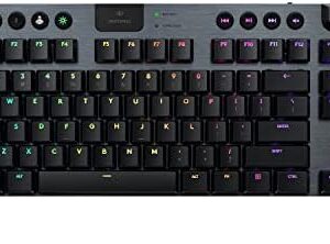 Logitech G915 TKL Tenkeyless Lightspeed Wireless RGB Mechanical Gaming Keyboard, Low Profile Switch Options, Lightsync RGB, Advanced Wireless and Bluetooth Support - Tactile,Black