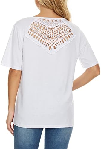 Womens Summer Henley Tops Short Sleeve Casual Basic T-Shirts Round Neck Button Up Soft Comfy Loose Blouse Tees - Image 5