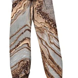 Women's Printed Fashionable Pocket Workout Cropped Trousers Stretch Waist Athletic Fitness Pants Columbia