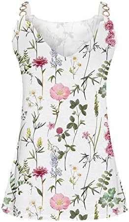 MRGIINRI Summer Tank Tops for Women 2023 Dressy Casual V Neck Sleeveless Top Fashion Loose Fit Floral Basic Shirts Blouse - Image 5