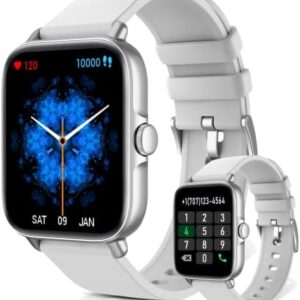 Wwzzey 1.7" HD Touchscreen Smart Watch for Women Men(Make/Answer Calls), Compatible with Android/iOS Phones, Fitness Tracker with Heart Rate Monitor, Blood Oxygen, Sleep, AI Voice Control, Multisport