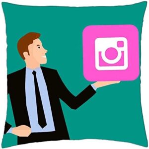 LESGAULEST Throw Pillow Cover (16x16 inch) - Instagram Insta Marketing Affiliates