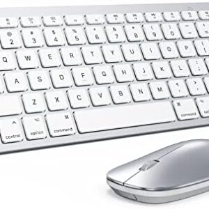 Bluetooth Keyboard and Mouse for Mac, OMOTON Ultra-Slim Mac Keyboard and Mouse Combo, Wireless Keyboard and Mouse for Mac, MacBook Pro/Air, iMac, Mac Mini, Laptop and PC (Silver)