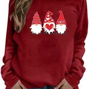 MRGIINRI 2023 Valentines Shirts for Women Dressy Casual Crewneck Long Sleeve Sweatshirts Funny Cute Cow Print Pullover Tops