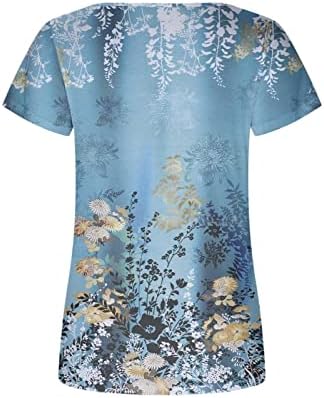 Womens Summer Tops Hide Belly Fat Shirts 2023 Casual Dressy Square Neck Blouses Floral Plus Size T-Shirts Cute Tunic - Image 5