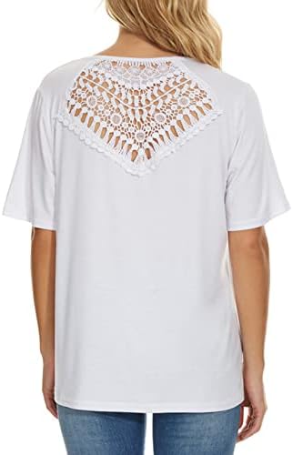 Womens Summer Henley Tops Short Sleeve Casual Basic T-Shirts Round Neck Button Up Soft Comfy Loose Blouse Tees - Image 4