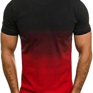 Tshirts Shirts for Men Casual Summer Fashion Short Sleeve Round Neck Tie Dye Gradient Basic Tee Outdoor Camping Tops