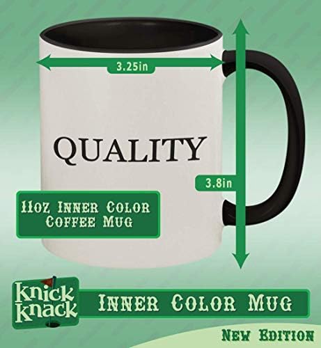 Knick Knack Gifts #referrer - 11oz Ceramic Colored Handle and Inside Coffee Mug Cup, Black - Image 3