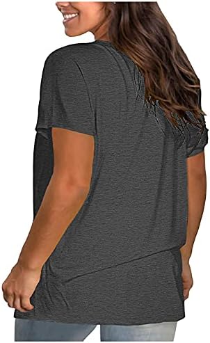 MRGIINRI Womens Tops 2023 Summer Fashion Basic V Neck Tees Blouse Dressy Casual Loose Fitting Comfy Short Sleeve Tunic Shirts - Image 3