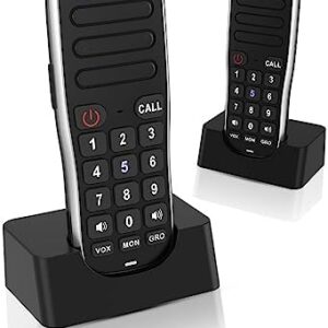 Chtoocy Rechargeable Intercoms Wireless for Home 1 Mile Range 10 Channel, Handheld Wireless Intercom System for Home Business Office, Home Room to Room Communication System (2 Packs, Black)