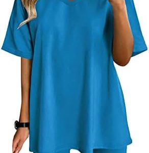 Two Piece Summer Sets for Women Fashion Casual Short Sleeve V Neck Tops and Biker Shorts Lounge Set 2 Piece Outfits