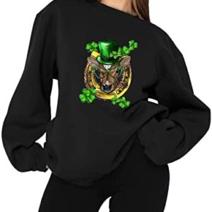 Long Sleeve Shirts for Womens Dressy Casual Long Sleeve Oversized Pullover Tops St Patricks Day Animal Print Blouses
