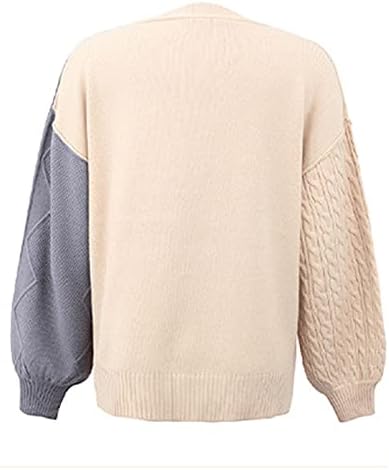 jsarle Cute Sweaters for Women Classic-Fit Lightweight Crewneck Long Sleeve Color Block Patchwork Knitted Pullover Tops - Image 6