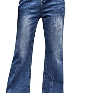 Perfectbot Women's Independence Day European American Style Mid Rise Denim Straight Leg Pants