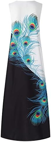 asntrgd Formal Dress for Women Summer Sleeveless Tank Long Dress with Pockets Fashion Irregular Hem Midi Dress Casual Dresses - Image 5