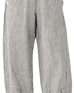 LONKITO Women's Solid Color Striped Loose Casual Straight Leg Pants Capris Tracksuit Sweatsuits