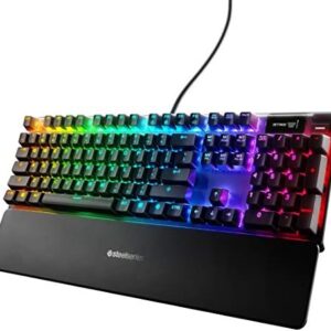 SteelSeries Apex 7 Mechanical Gaming Keyboard – OLED Smart Display – USB Passthrough and Media Controls – Tactile and Clicky – RGB Backlit (Blue Switch)