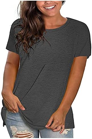 MRGIINRI Womens Tops 2023 Summer Fashion Basic V Neck Tees Blouse Dressy Casual Loose Fitting Comfy Short Sleeve Tunic Shirts