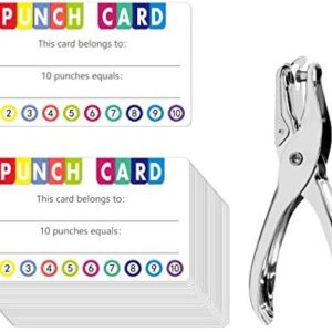 Punch Cards Kit 215 PCS Incentive/Chore/Responsibility/School Attendance/Homework Progress Tracking Card (3.5" x 2") with Hole Punch