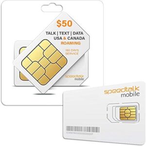 SpeedTalk Mobile GSM SIM Card for GPS Tracker Locator - Kid Child Senior Vehicle Car Pet Smart Watch Tracking Devices -180 Day Wireless Service