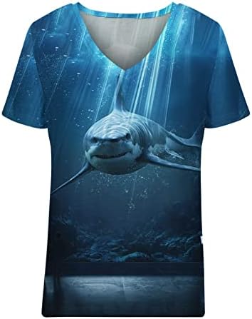 Womens Tops Dressy Fashion Casual Top Graphic Floral Print Shirts Short Sleeves Crewneck Tees Loose Blouses - Image 4