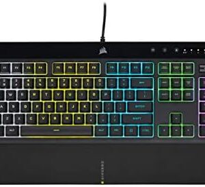 CORSAIR K55 RGB PRO-Dynamic RGB Backlighting - Six Macro Keys with Elgato Stream Deck Software Integration-IP42 Dust and Spill Resistant-Detachable Palm Rest-Dedicated Media and Volume Keys, Black