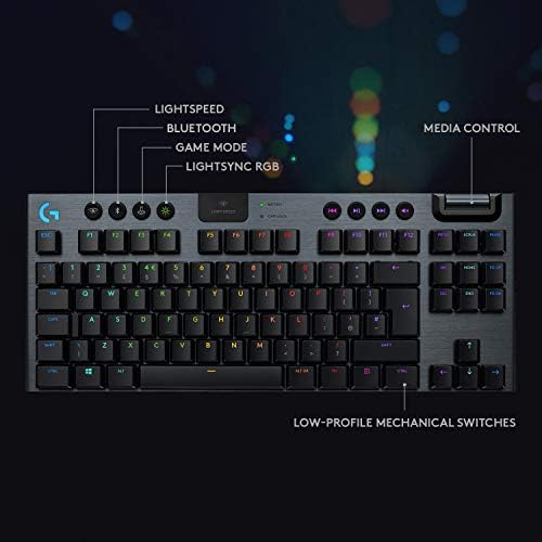 Logitech G915 TKL Tenkeyless Lightspeed Wireless RGB Mechanical Gaming Keyboard, Low Profile Switch Options, Lightsync RGB, Advanced Wireless and Bluetooth Support - Tactile,Black - Image 7