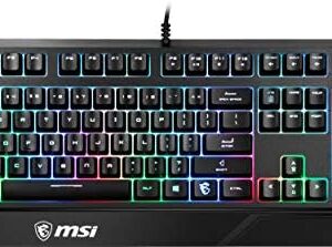 MSI Gaming Backlit RGB Dedicated Hotkeys Anti-Ghosting Water Resistant Gaming Keyboard (Vigor GK20 US), Black