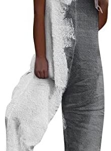 Mittory Women's Innovative Digital Printing Loose Casual High Waist Casual Workout Printing Jumpsuit with Straps