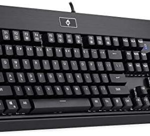 EagleTec KG010 Wired Mechanical Keyboard Brown Switches Equivalent Ergonomic for Office PC Home or Business (Black Keyboard Not Backlit)