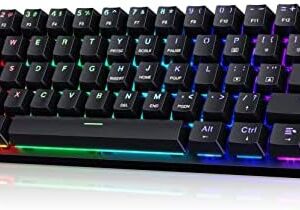 Portable 60% Mechanical Gaming Keyboard,60 Percent Wired Gamer Keyboard with Blue Switches,LED Customization Backlit,61 Keys Ultra-Compact Mini Office Keyboard for PC/Mac/Xbox,Easy to Carry On Trip