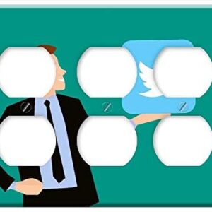 Triple Duplex Outlet Wall Plate Cover - Twitter Marketing Affiliates Digital Marketing