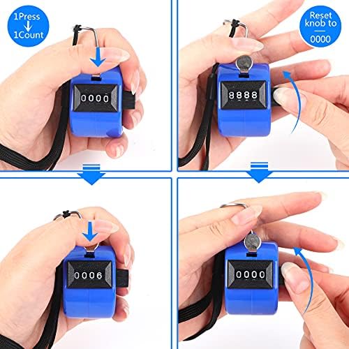 FEBSNOW 2 Pack Hand Tally Counter 4 Digital Click Counter for Sport Row School Event - Image 5