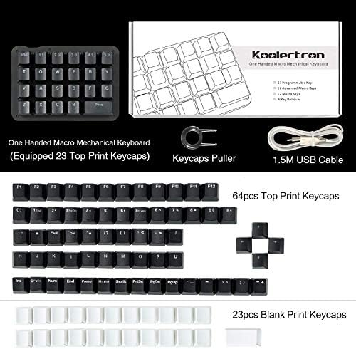 Koolertron One Handed Macro Mechanical Keyboard, Blue LED Backlit Portable Mini One-Handed Mechanical Gaming Keypad 23 Fully Programmable Keys Red Switches (Blue Backlit/Red switches) - Image 7