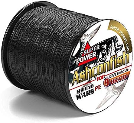 Ashconfish Braided Fishing Line- 9 Strands Super Strong PE Fishing Wire-Abrasion Resistant - Zero Stretch-Small Diameter-Multiple Colors, 100M/109Yds-300M/328Yds-500M/547 Yds -15LB 20LB to 310LB